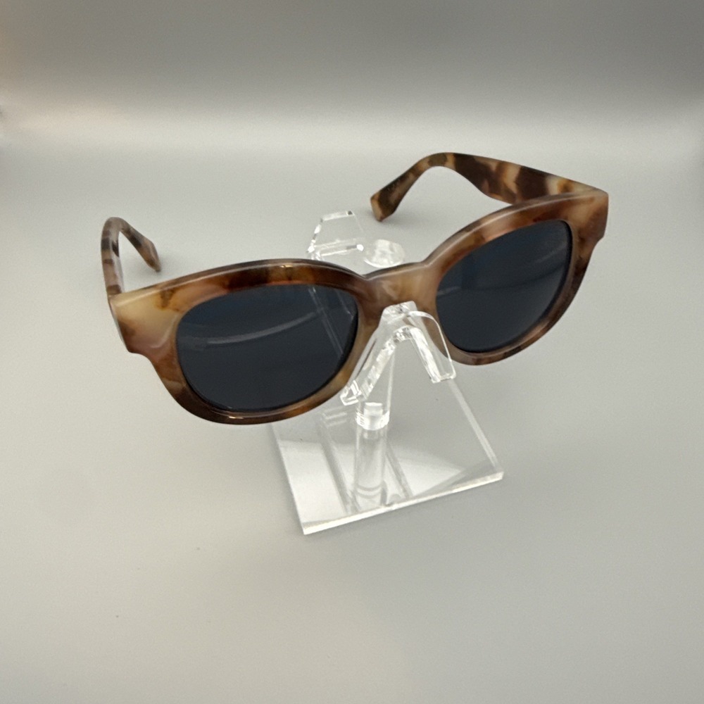 J.CREW Women's large Round Tortoise Hipster Sunglasses Artsy Polarized Lens $68